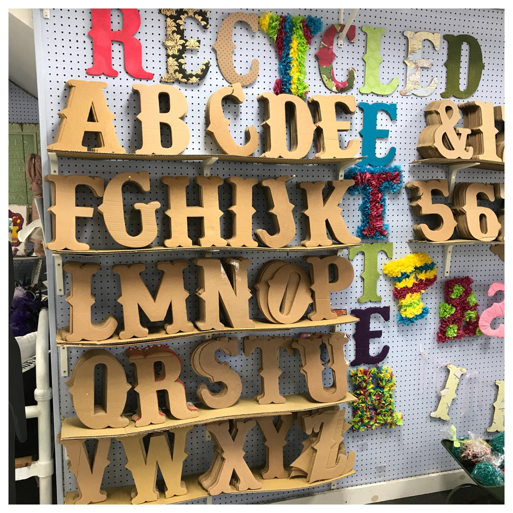 Recycled Cardboard Vintage Style Letters - Periwinkle Emporium